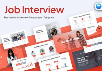 工作招聘面试流程主题keynote模板 - 顶尖PPT