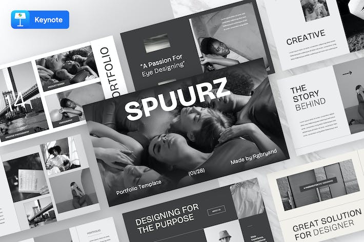 欧美风产品组合与作品集Keynote模板 - 顶尖PPT