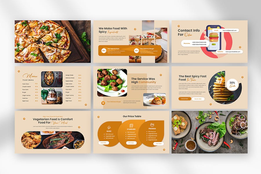 面包店食品PPT模板 - 顶尖PPT