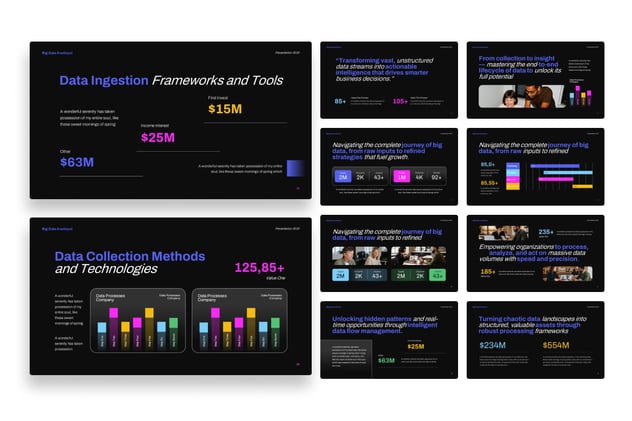 大数据展示流程信息图形PPT模板 - 顶尖PPT