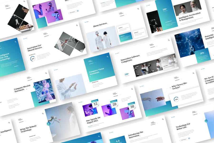 人工智能技术应用讲述Keynote模板 - 顶尖PPT