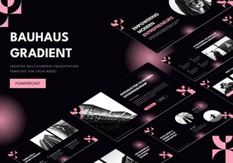 包豪斯渐变配色商务工作总结PPT模板 - 顶尖PPT