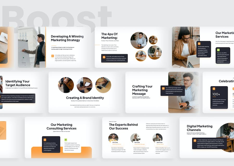 营销推广策略增长方案Keynote模板 - 顶尖PPT