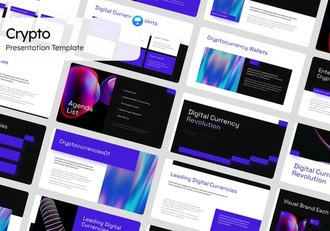 科技风格加密货币演示keynote模板 - 顶尖PPT
