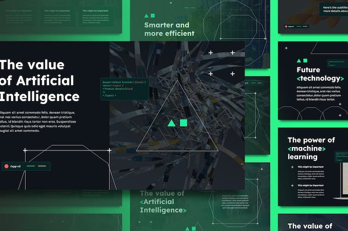 人工智能虚拟现实技术应用PPT模板 - 顶尖PPT
