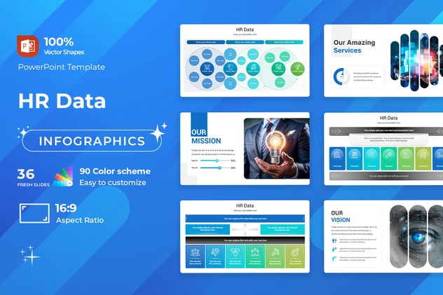 人力资源数据PowerPoint模板 - 顶尖PPT