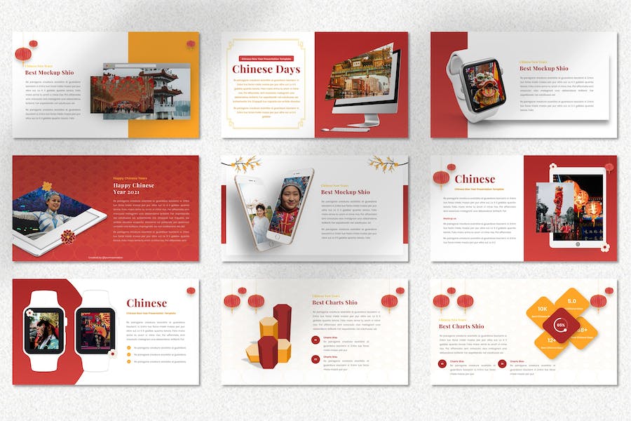 中国农历新年介绍展示喜迎新年元旦活动keynote模板 - 顶尖PPT