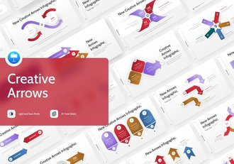 彩色渐变创意箭头信息图形keynote模板 - 顶尖PPT