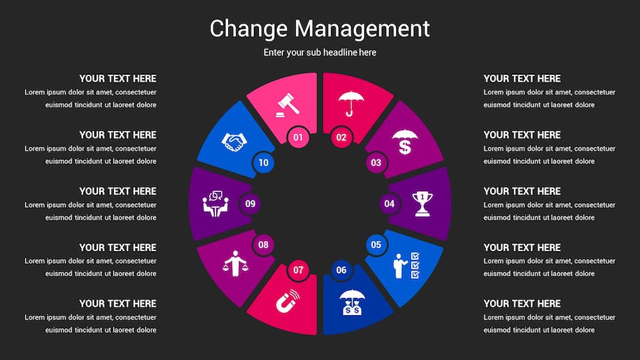 变更管理深色主题Keynote模板 - 顶尖PPT