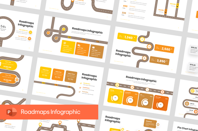 路线图信息图形PPT模板 - 顶尖PPT
