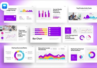 可视化条形图keynote模板 - 顶尖PPT