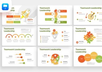 团队合作与领导力信息图表Keynote模板 - 顶尖PPT