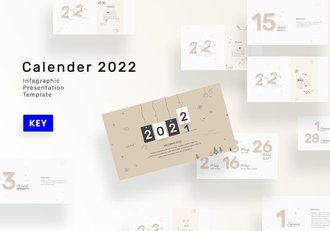 清新简约日程日历Keynote模板 - 顶尖PPT