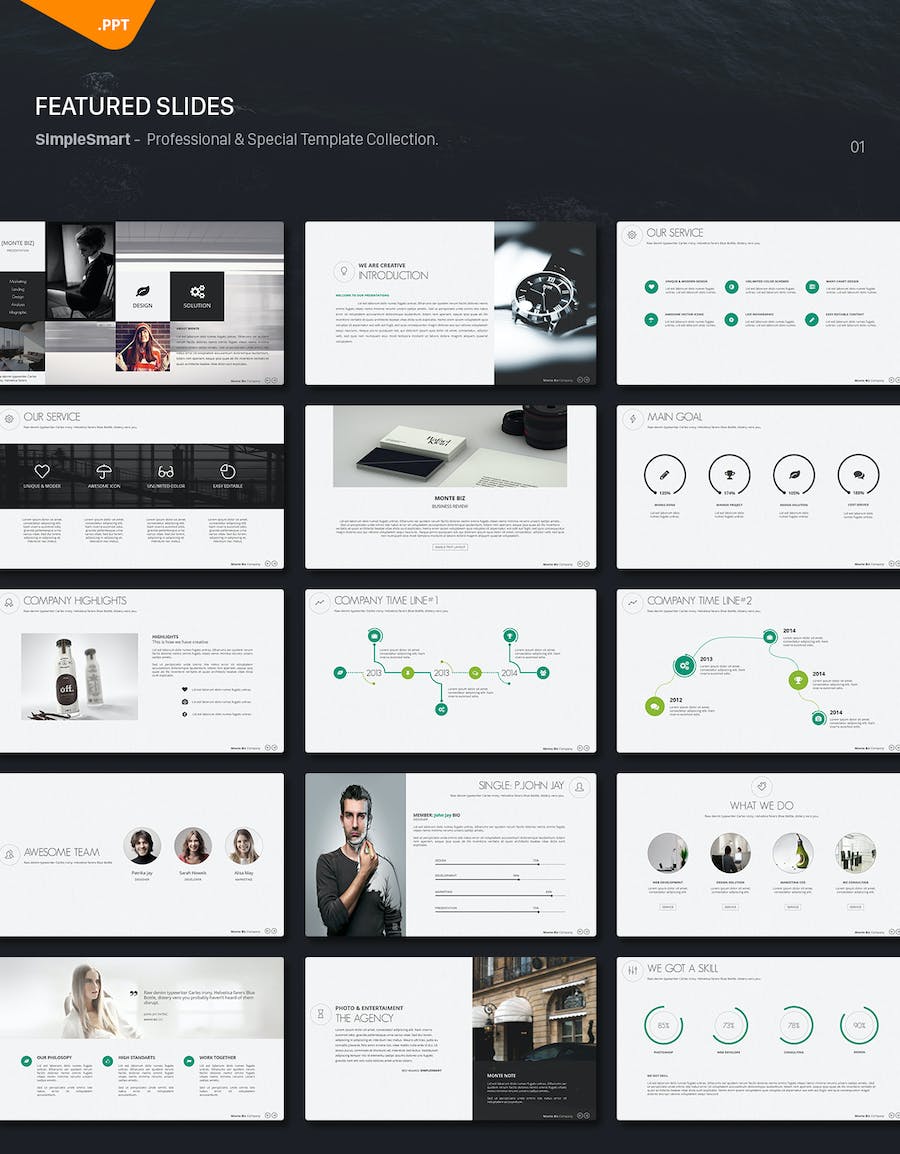 简约风格企业发展规划年度总结汇报PPT模板 - 顶尖PPT