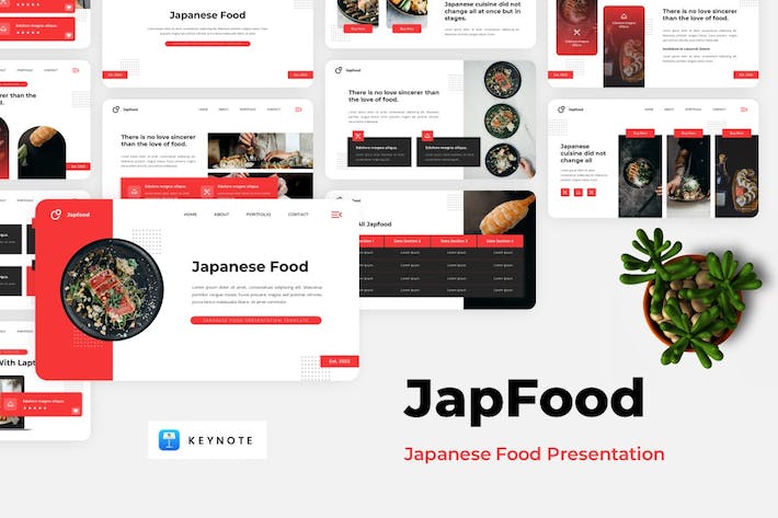 日本食品日式料理主题Keynote演讲 - 顶尖PPT