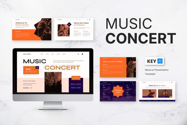音乐会音乐主题keynote模板 - 顶尖PPT