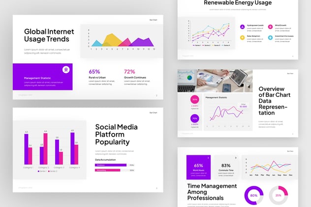 可视化条形图keynote模板 - 顶尖PPT