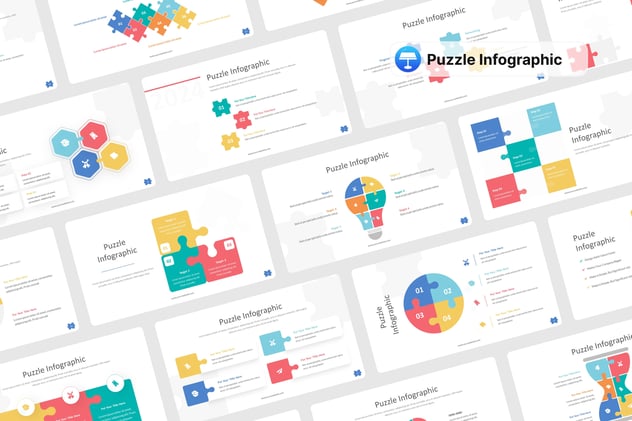 积木信息图形keynote模板 - 顶尖PPT