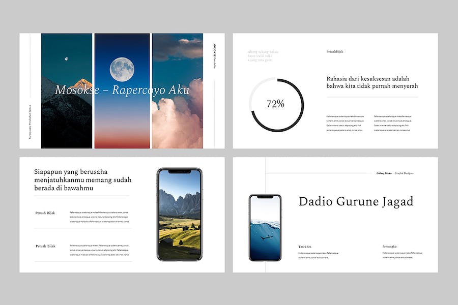 极简风个人作品集展示PPT模板 - 顶尖PPT