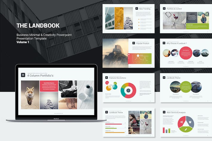 迷你简约风格商务汇报数据信息图形PPT模板 - 顶尖PPT