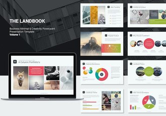 迷你简约风格商务汇报数据信息图形PPT模板 - 顶尖PPT