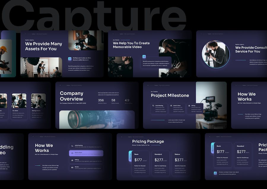 视频制作拍摄服务方案讲座Keynote模板 - 顶尖PPT