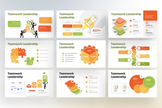 团队合作与领导力信息图表Keynote模板 - 顶尖PPT
