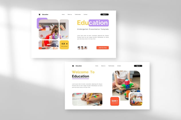 幼儿园教育理念学校介绍keynote模板 - 顶尖PPT