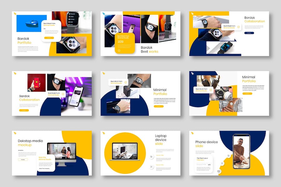 黄色商务企业品牌展示PPT模板 - 顶尖PPT