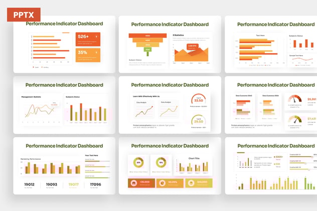 数据可视化绩效指标信息图形ppt模板 - 顶尖PPT