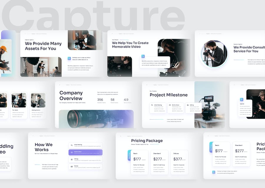 视频制作拍摄服务方案讲座Keynote模板 - 顶尖PPT