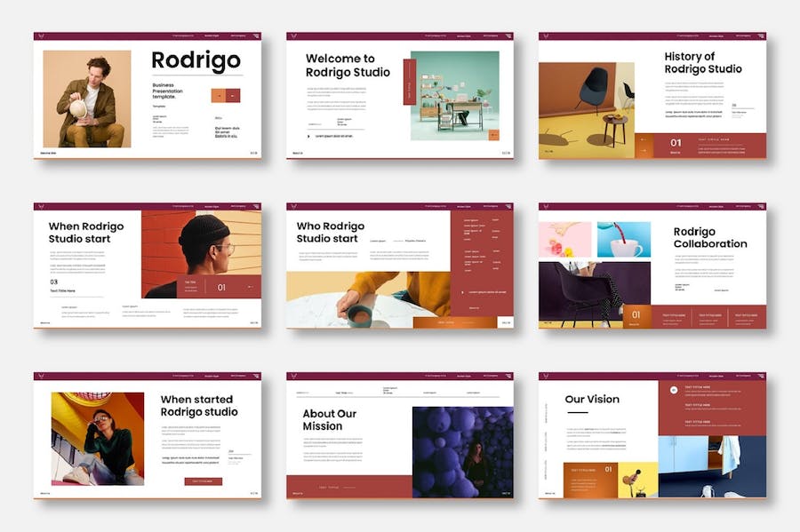 多彩创意商务企业品牌形象展示PPT模板 - 顶尖PPT