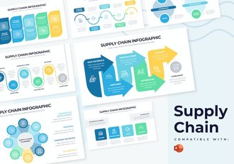 商业供应链物流管理信息图形PPT模板 - 顶尖PPT