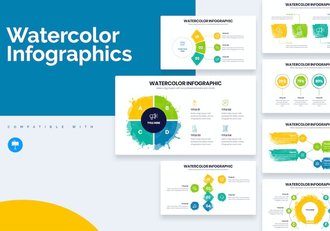 艺术设计水彩创意展示Keynote模板 - 顶尖PPT