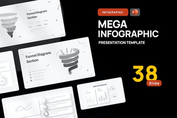 灰色销售数据展示漏斗图形图表PPT模板 - 顶尖PPT