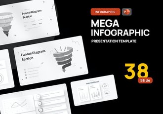 灰色销售数据展示漏斗图形图表PPT模板 - 顶尖PPT