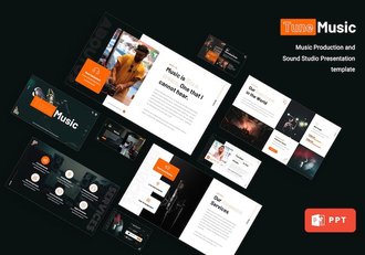 音乐制作行业项目成果展示PPT模板 - 顶尖PPT