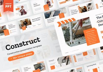 室内设计工人装修施工主题PPT模板 - 顶尖PPT