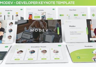 软件开发者技术产品功能展示Keynote模板 - 顶尖PPT