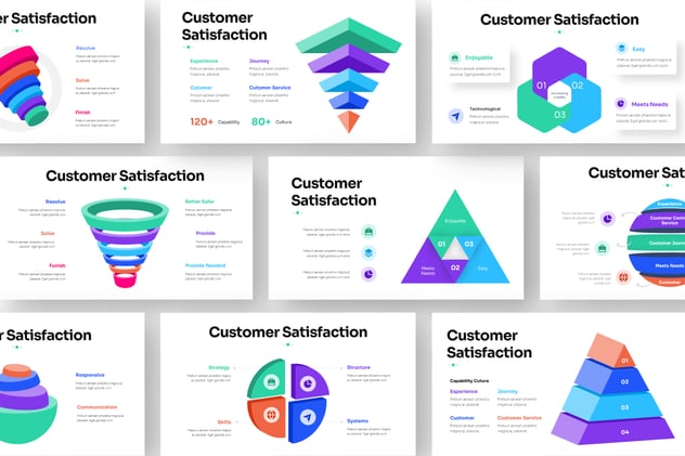 客户满意度信息图表keynote模板 - 顶尖PPT