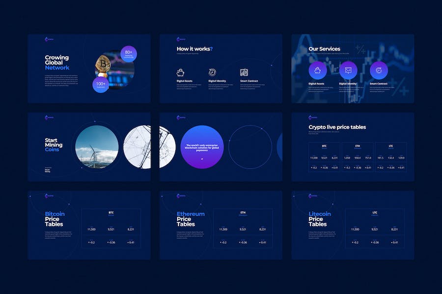 网络科技数字加密技术行业PPT模板 - 顶尖PPT