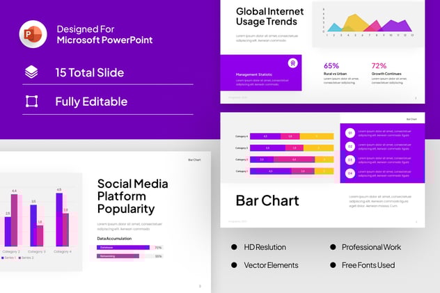 可视化条形图keynote模板 - 顶尖PPT