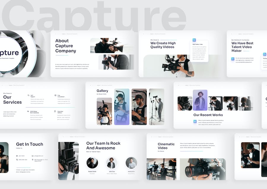 视频制作拍摄服务方案讲座Keynote模板 - 顶尖PPT