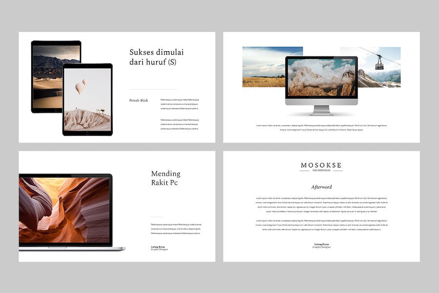 极简风个人作品集展示PPT模板 - 顶尖PPT