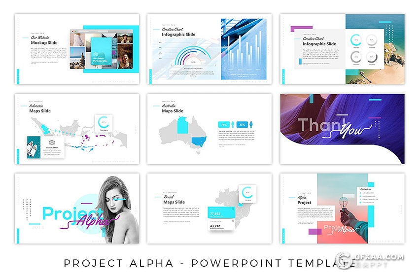 55页时尚流行艺术风格ppt模板 11种主题配色 - 顶尖PPT
