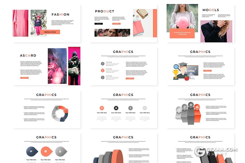 30页5种配色简约小清新风格女性产品展示推广ppt模板 - 顶尖PPT