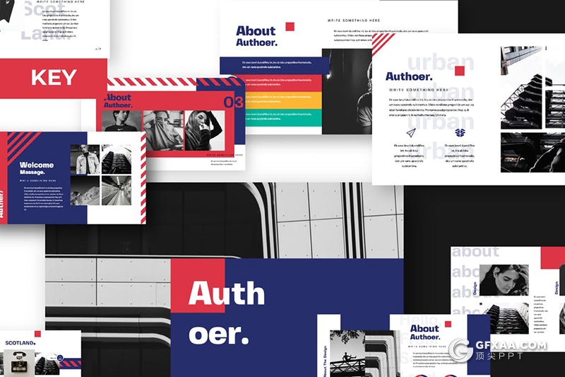 51页扁平化服装品牌介绍服装展示keynote模板 - 顶尖PPT