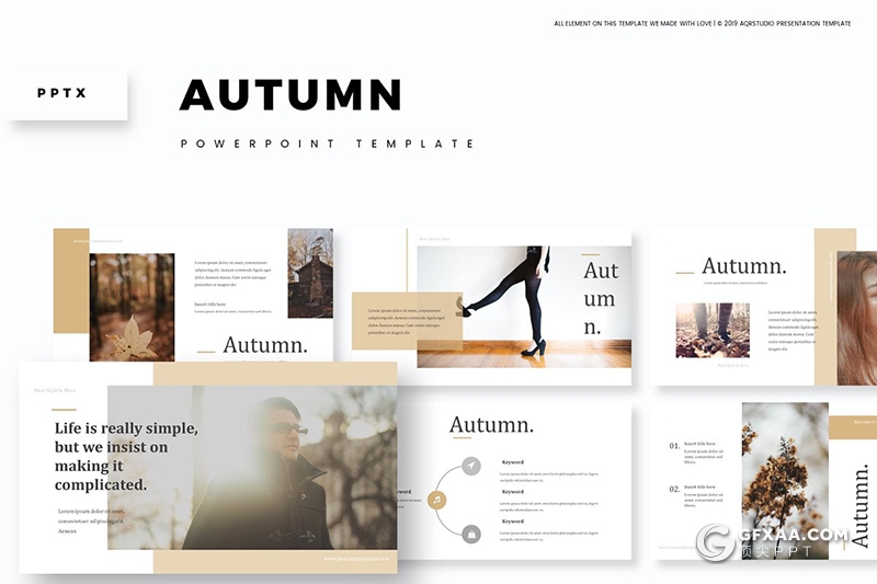 30国外简约时尚风格ppt模板 包含5种主题配色 - 顶尖PPT