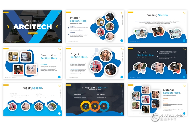 30页创意图形设计商务多用途ppt模板 5种主题配色 - 顶尖PPT
