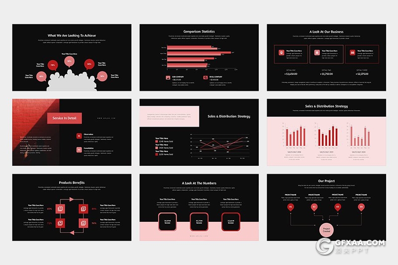 50页黑白两种底色 简约商务风团队介绍工作计划总结keynote模板 - 顶尖PPT